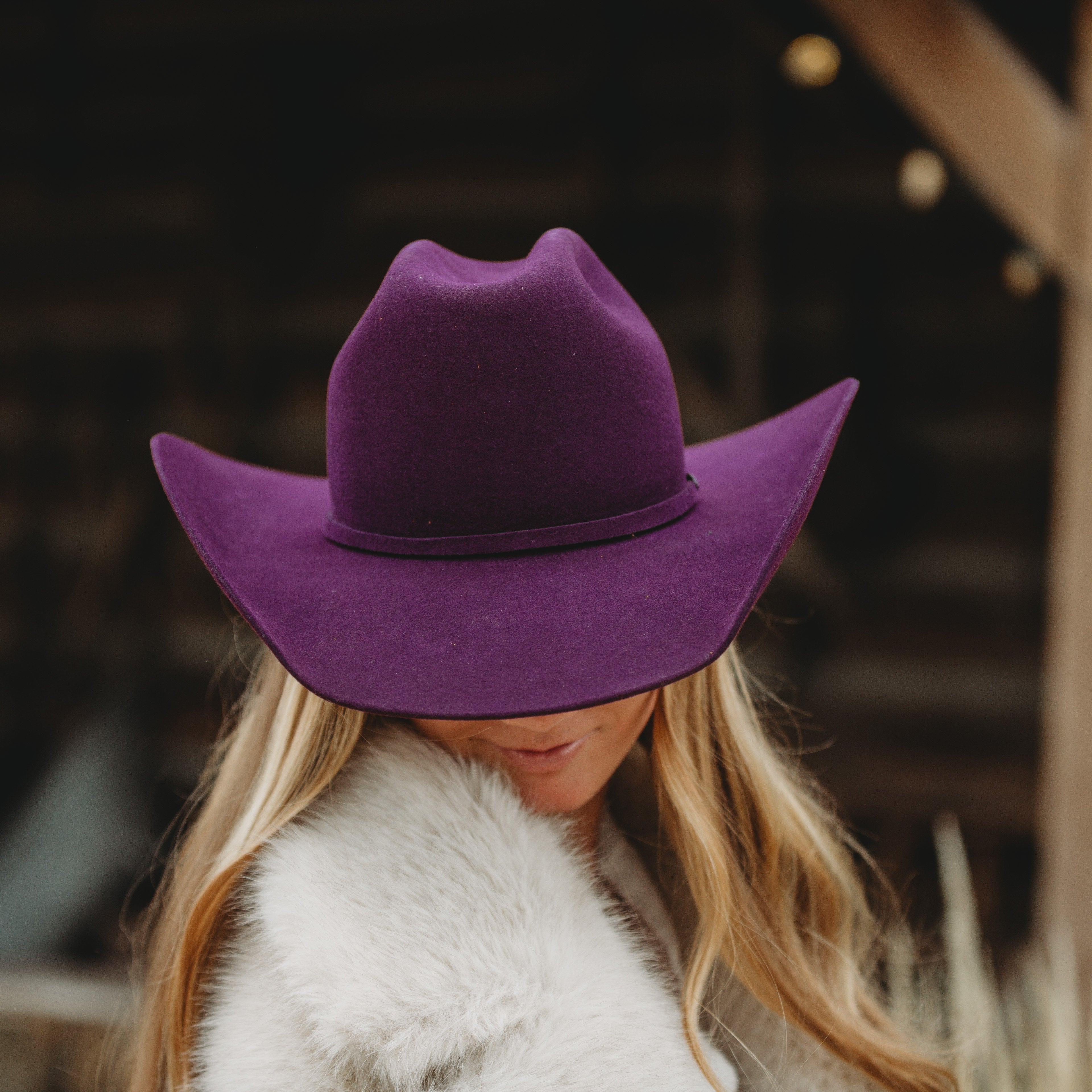 GLAD HAND HATS Felt Hat Beige Purple