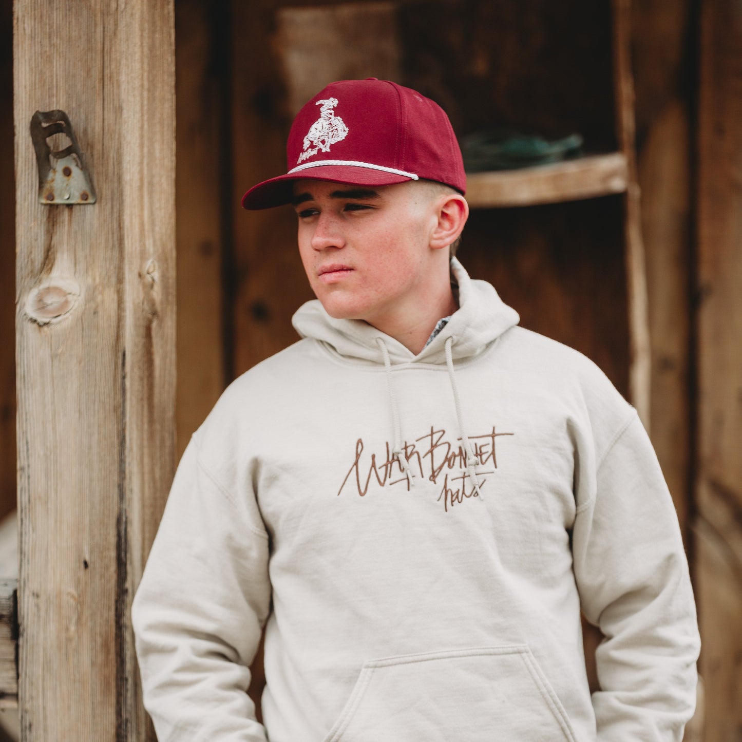 Maroon Bucking Horse Trucker Hat