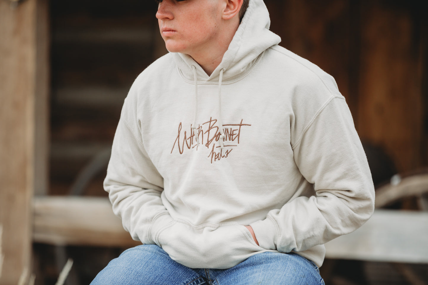 Cream and Brown Warbonnet Hoodie